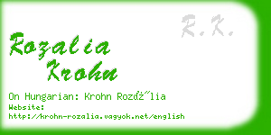 rozalia krohn business card